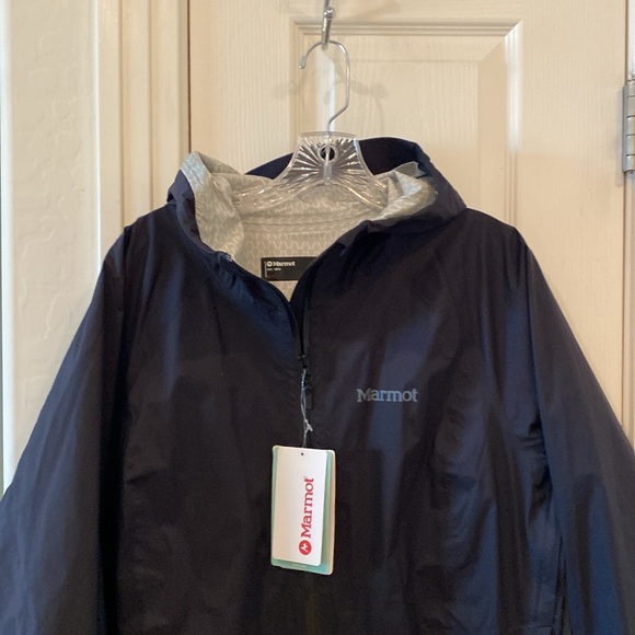 NWT Marmot PreCip Women's Lightweight Rain Jacket Extra Large XL Black New - Picture 6 of 13